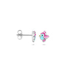 oorknoppen vogel 8 mm zilver gerhodineerd