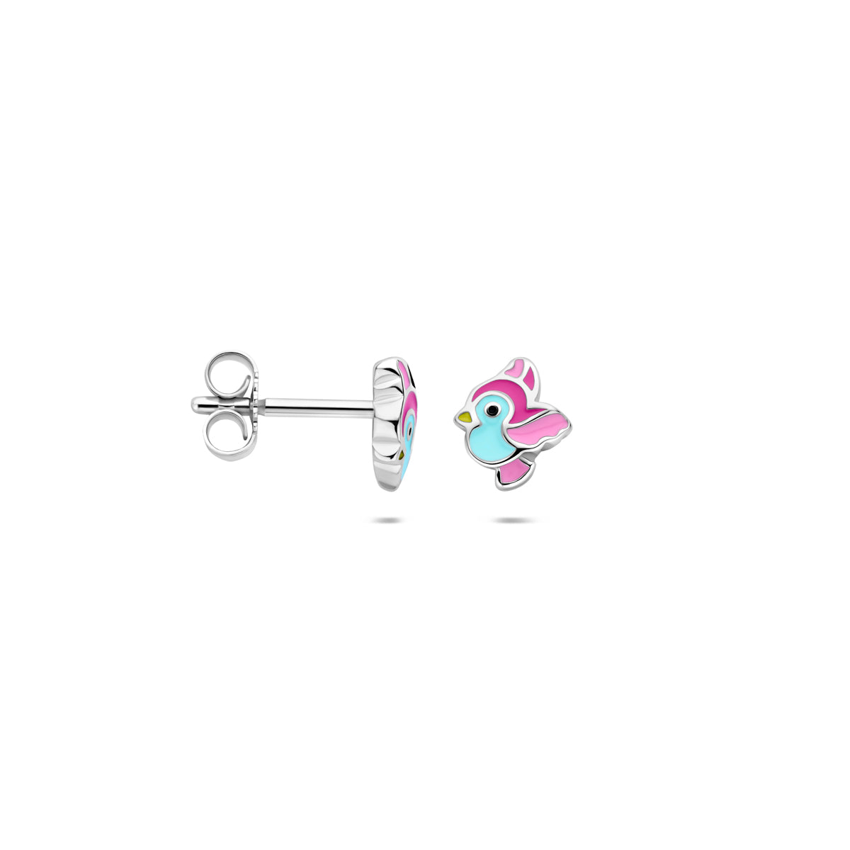 oorknoppen vogel 8 mm zilver gerhodineerd
