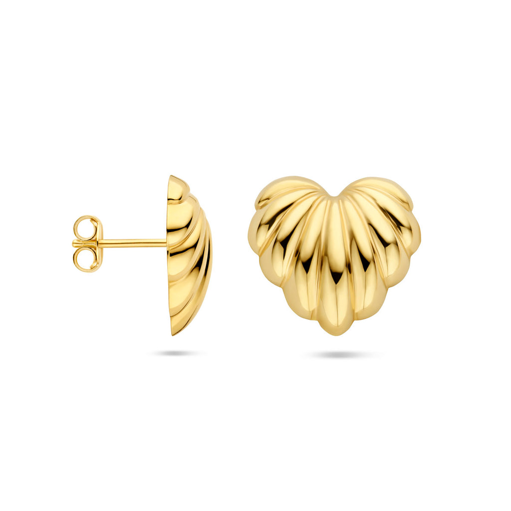 oorknoppen hartje 15 mm 14K geelgoud