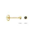 Ohrstecker schwarzer Zirkonia 14K Gelbgold