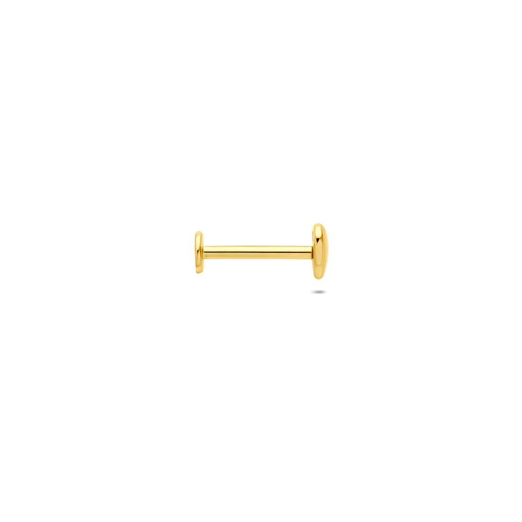 9k flacher Rückseiten-Piercing Herz Zirkonia 4 mm 9K gelb