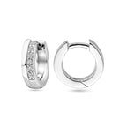 Klappcreolen Zirkonia 12,5 mm Silber rhodiniert