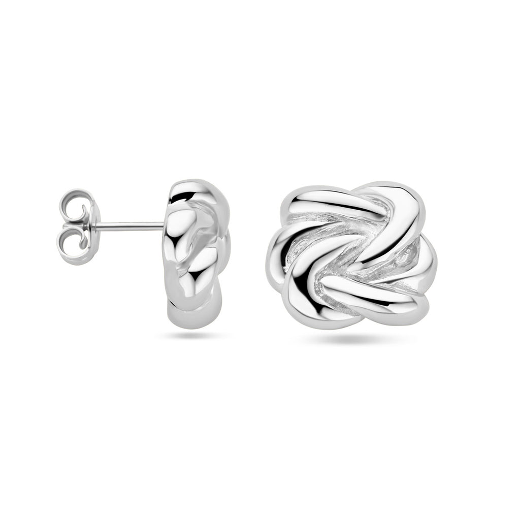 Ohrstecker Knopf Silber rhodiniert