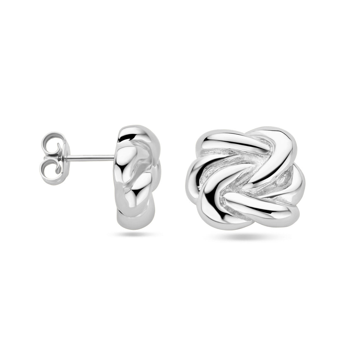Ohrstecker Knopf Silber rhodiniert