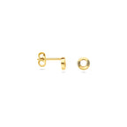 oorknoppen gediamanteerd 4,5 mm 14K geelgoud