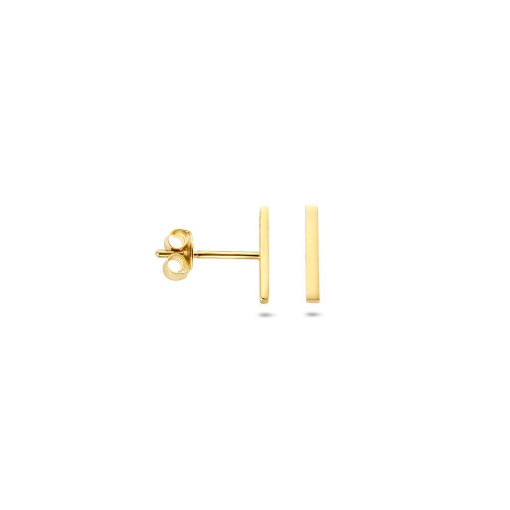 Ohrstecker Balken 8,5 mm 14K Gelbgold