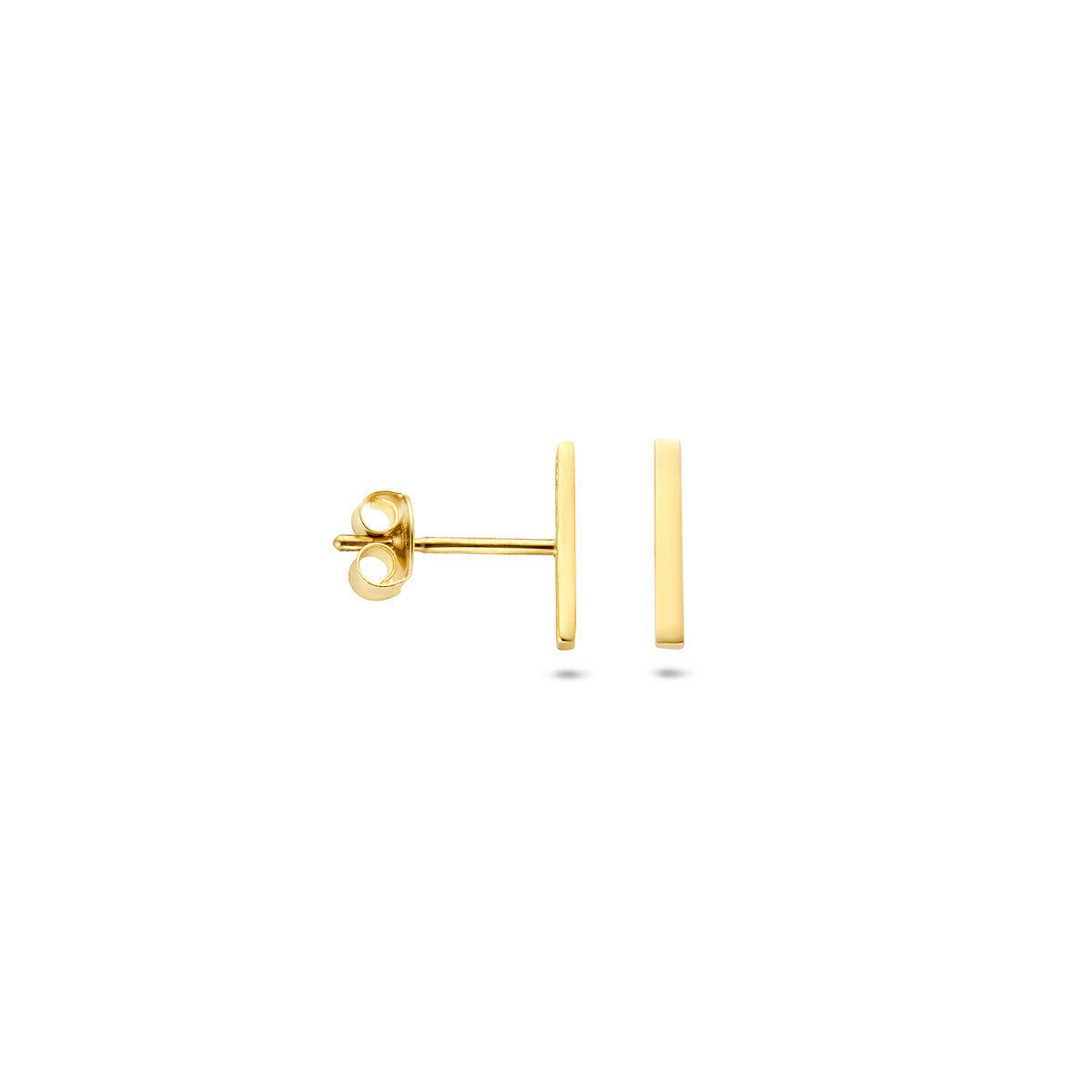 Ohrstecker Balken 8,5 mm 14K Gelbgold