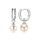 oorringen synth. parel 24 mm zilver gerhodineerd