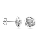 Ohrstecker Rose Zirkonia Silber rhodiniert