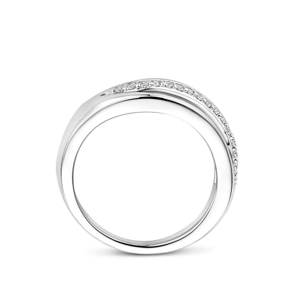 ring gescratcht poli/mat zirkonia zilver gerhodineerd