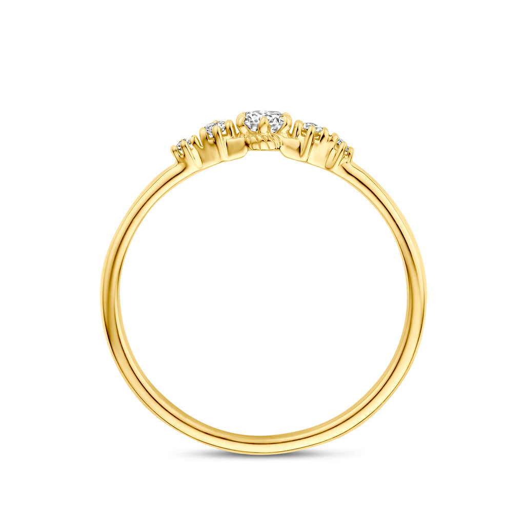 ring lab grown diamant 0.20ct f vs 14K geelgoud