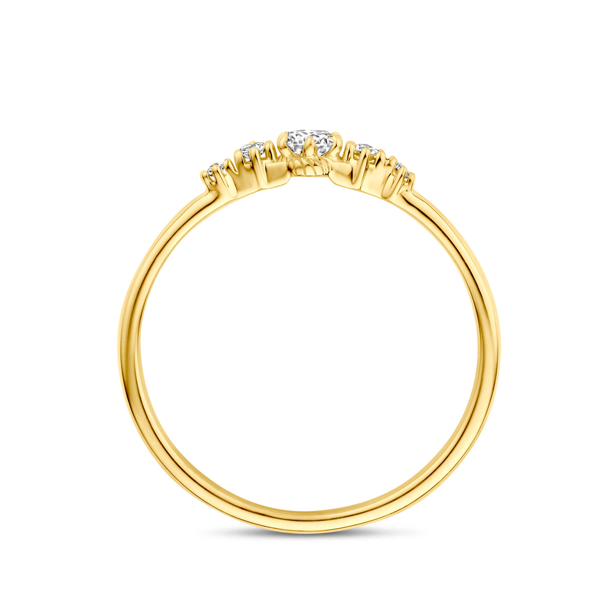 ring lab grown diamant 0.20ct f vs 14K geelgoud