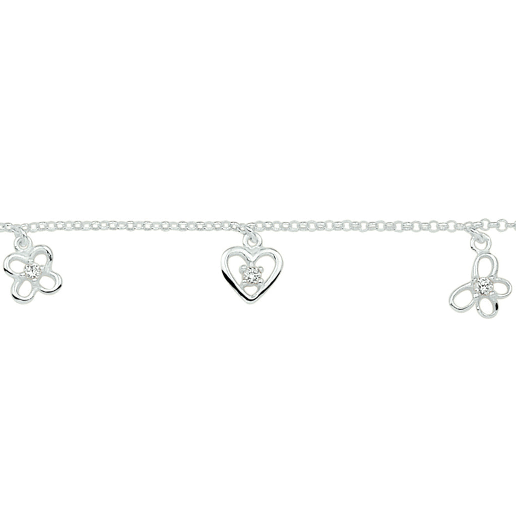 armband bedel assortiment 13 + 2 cm zilver wit