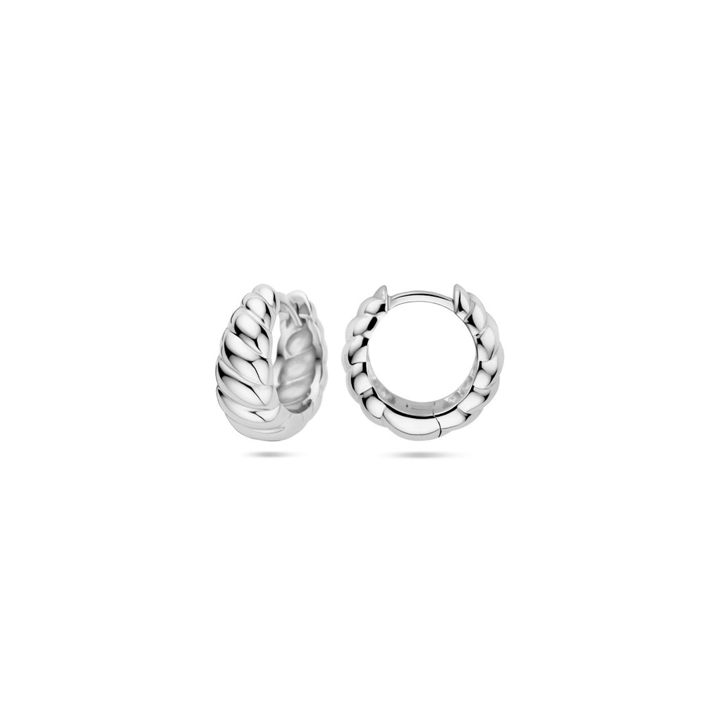 klapoorringen gedraaid 6,5 mm zilver gerhodineerd