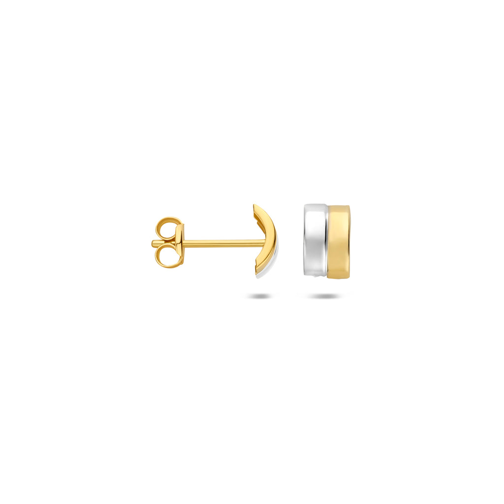 Ohrstecker zweifarbig gestempelt 14K Gelbgold