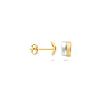 Ohrstecker zweifarbig gestempelt 14K Gelbgold