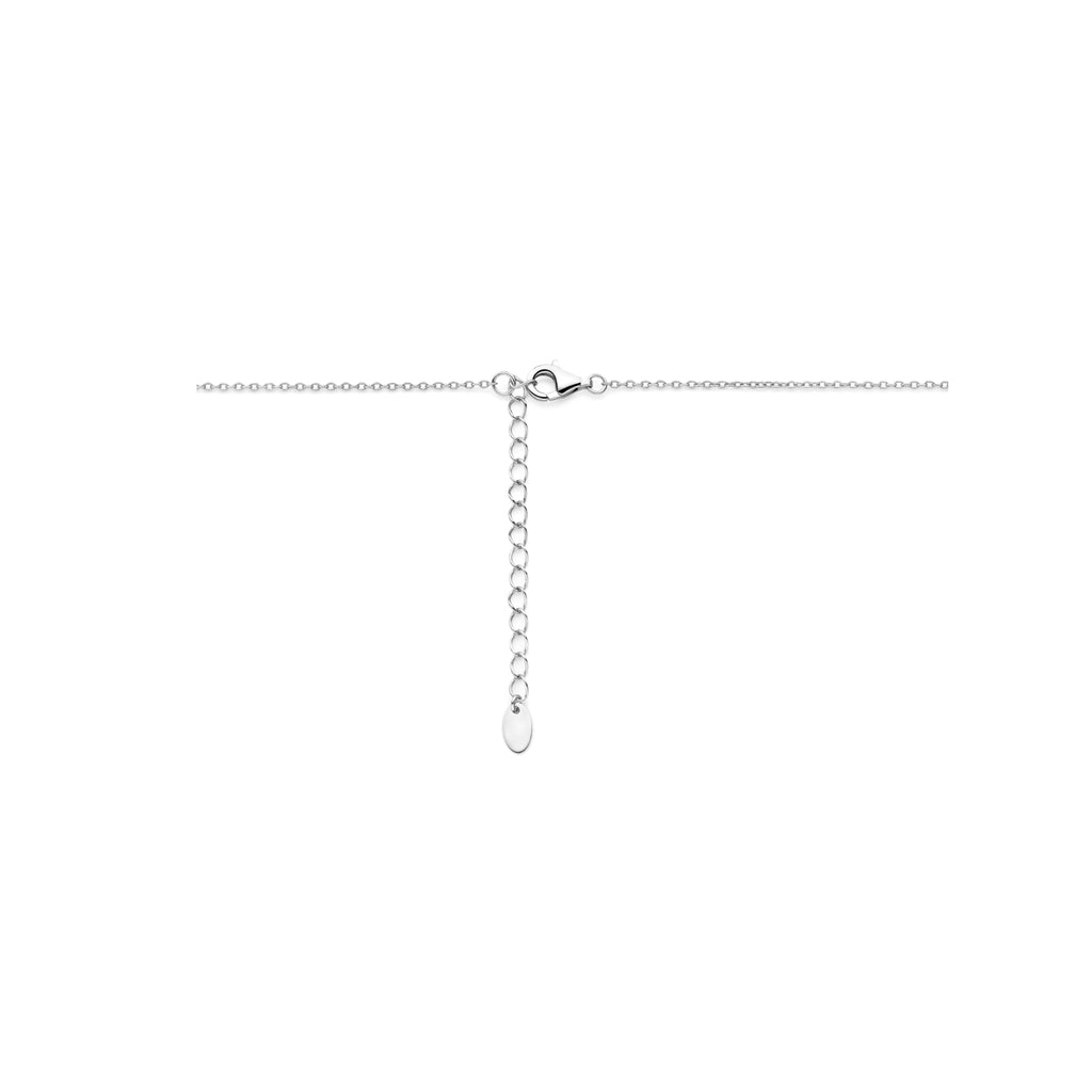 collier zirkonia 42 + 3 cm zilver gerhodineerd
