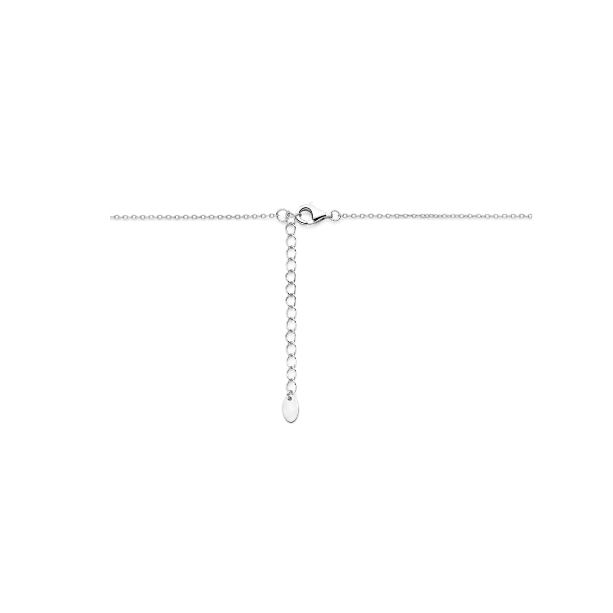 collier zirkonia 42 + 3 cm zilver gerhodineerd