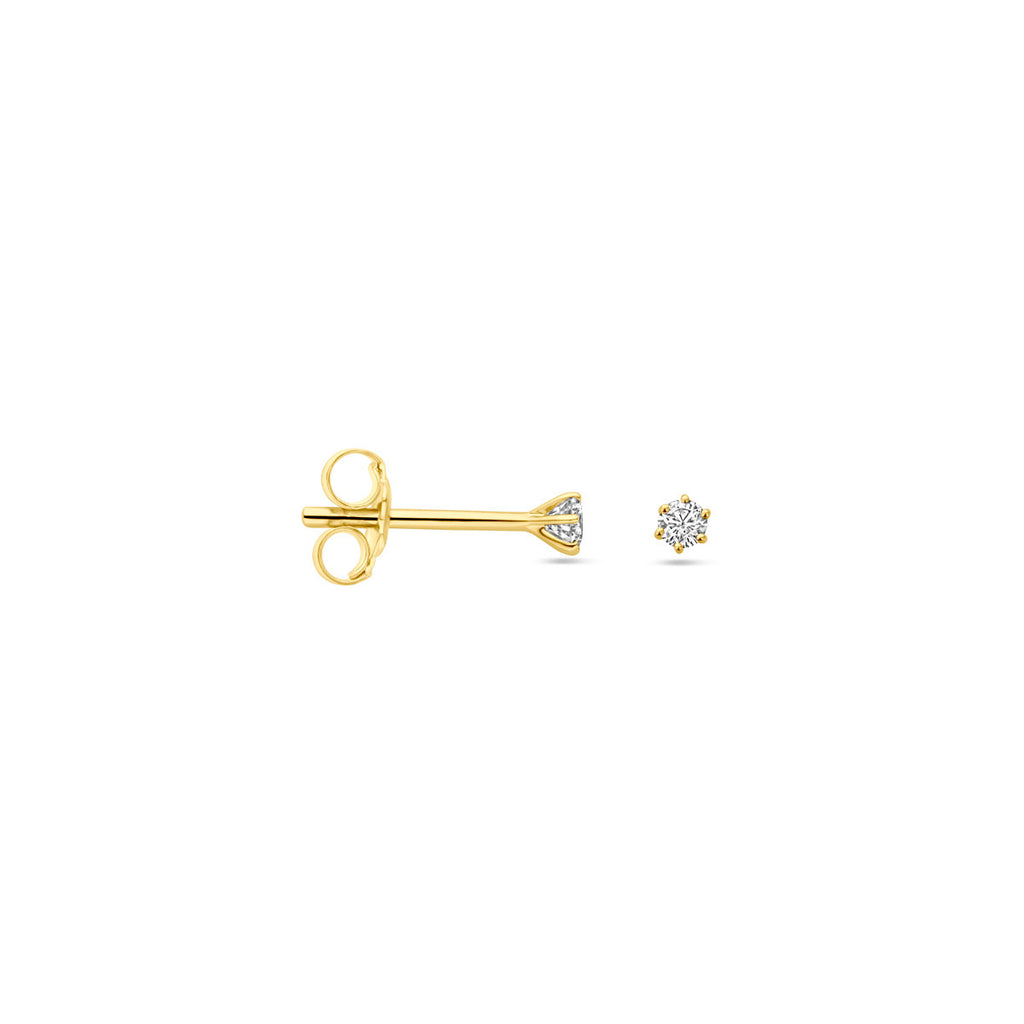 oorknoppen diamant h si 14K geelgoud
