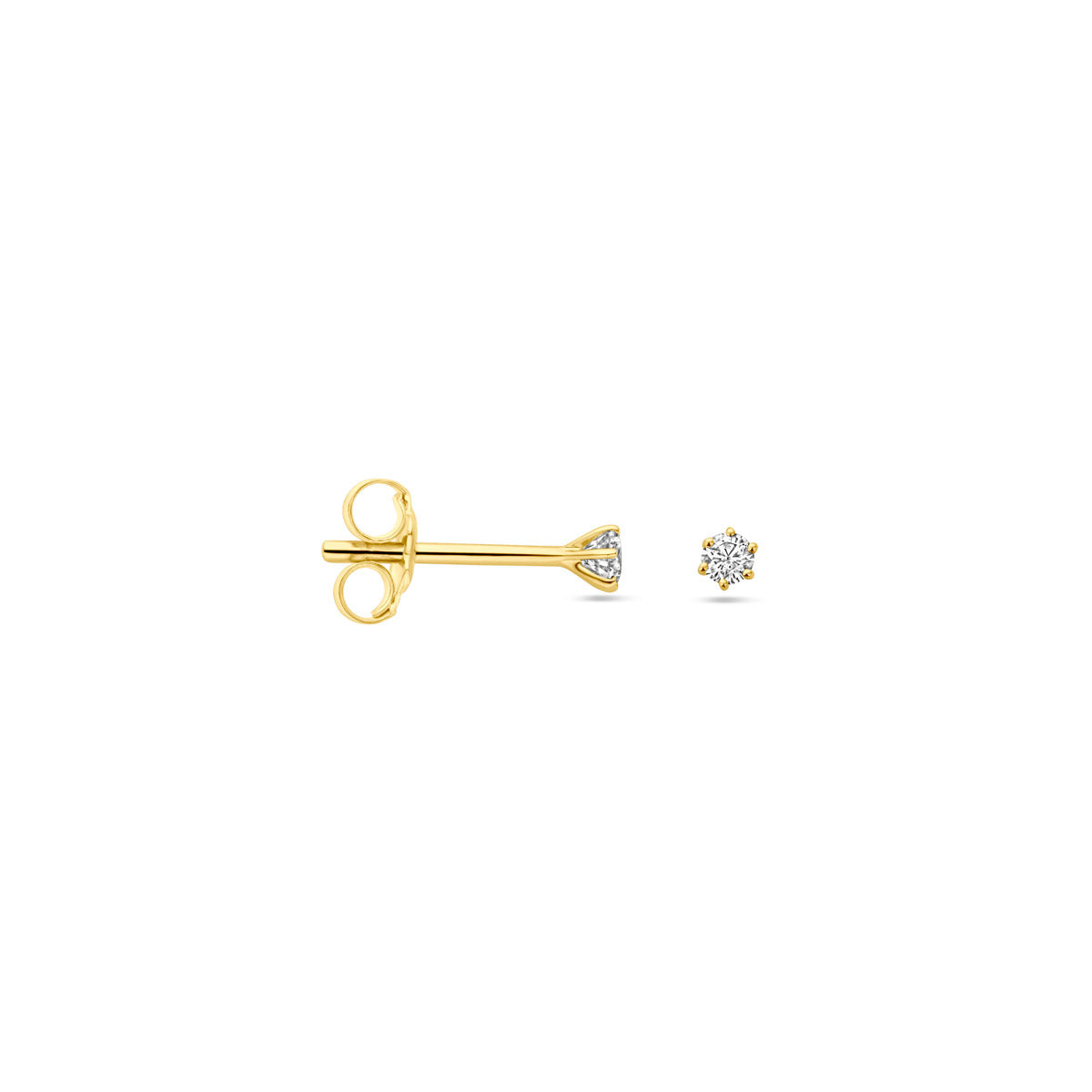oorknoppen diamant h si 14K geelgoud