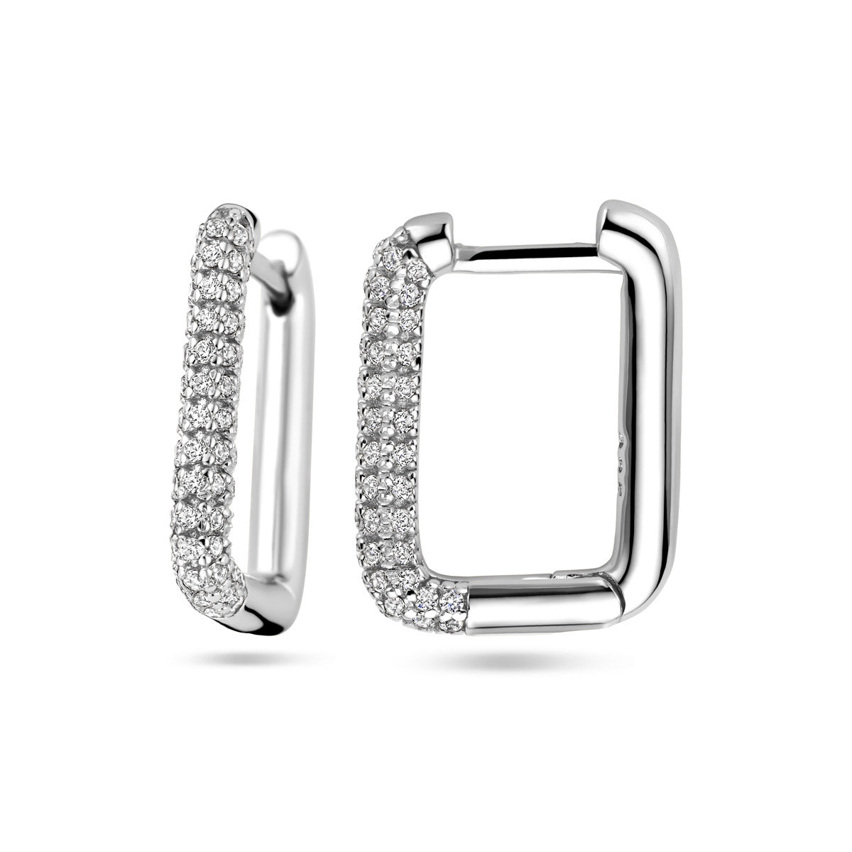 klapoorringen zirkonia zilver gerhodineerd