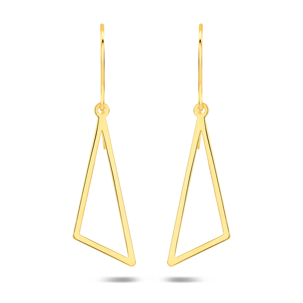 oorhangers driehoek franse haak 26,5 mm 14K geelgoud - driehoek