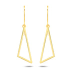 oorhangers driehoek franse haak 26,5 mm 14K geelgoud - driehoek