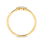 9 Karat Ring Trilogie Zirkonia 9K Gelb