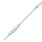 Gravurarmband Ankerplatte 6,0 mm 16 - 18 cm Silber weiß