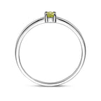 Ring mit Geburtsstein Peridot August Silber rhodiniert