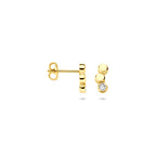 oorknoppen zirkonia 8,5 mm 14K geelgoud