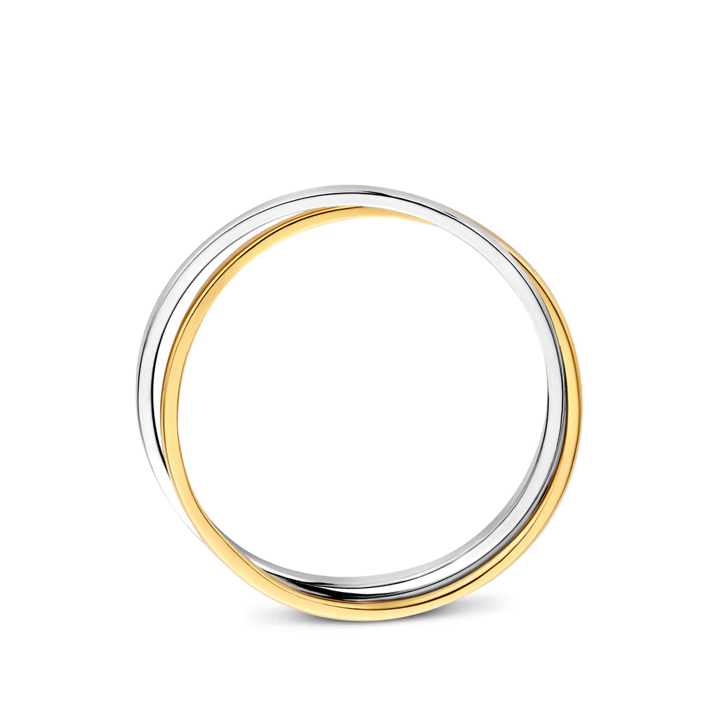 ring 14K bicolor goud geel/wit