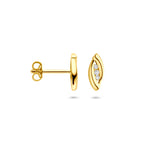 Ohrstecker Zirkonia 10 mm 14K Gelbgold
