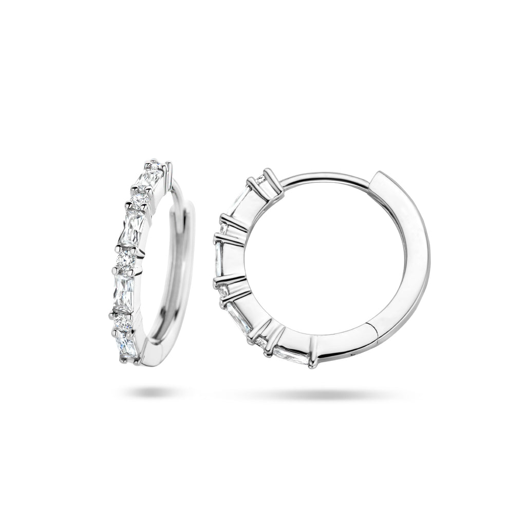 klapoorringen zirkonia zilver gerhodineerd