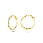 oorringen zirkonia buis 1 mm 14K geelgoud