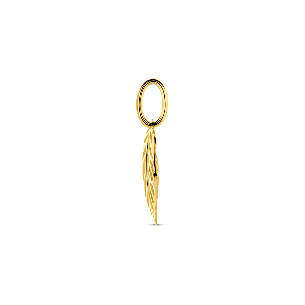 Anhänger Blatt 17 mm 14K Gelbgold