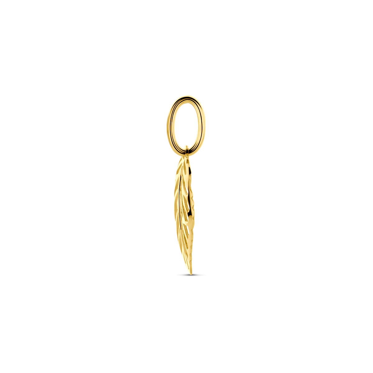 Anhänger Blatt 17 mm 14K Gelbgold