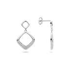 Ohrhänger Zirkonia 25 mm Silber rhodiniert