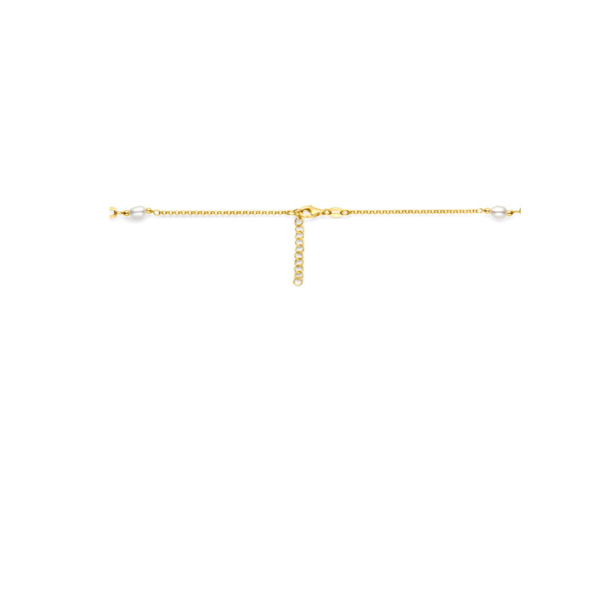 Halskette Perlen 42 + 3 cm 3 Mikron Silber vergoldet (gelb)