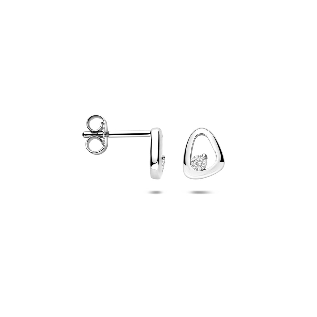Ohrstecker Zirkonia 7,5 mm Silber rhodiniert