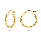 oorringen gedraaide buis 2 mm Silgold (geel met zilverkern)