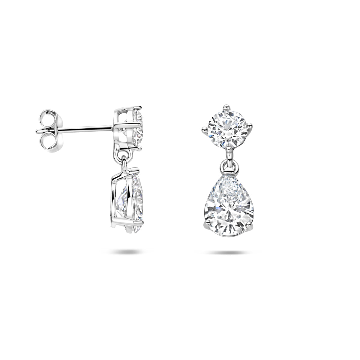 Ohrhänger Zirkonia 18,5 mm Silber rhodiniert
