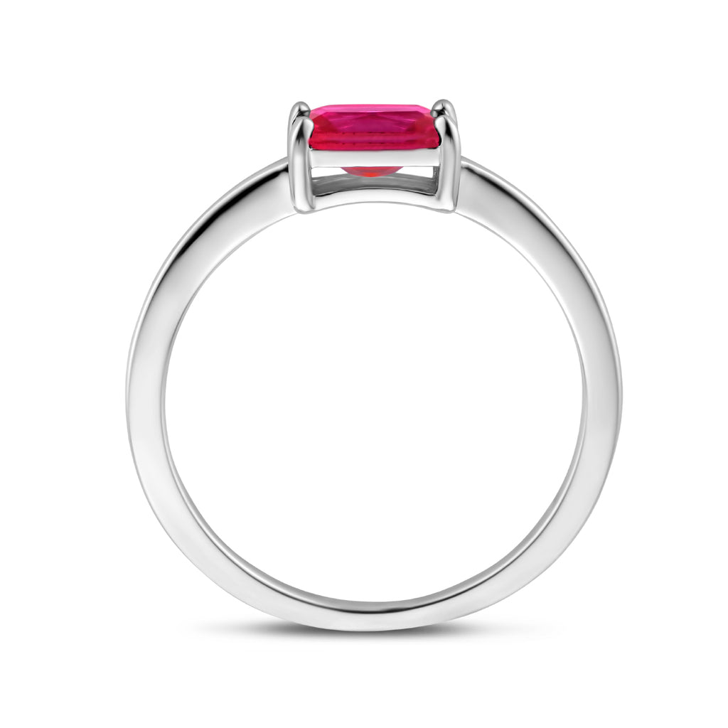 Ring Zirkonia Korund Silber rhodiniert