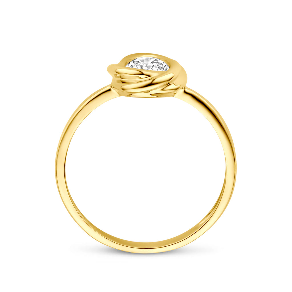 ring zirkonia 14K geelgoud