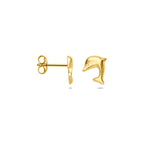 oorknoppen dolfijn 9,5 mm zilver verguld (geel)