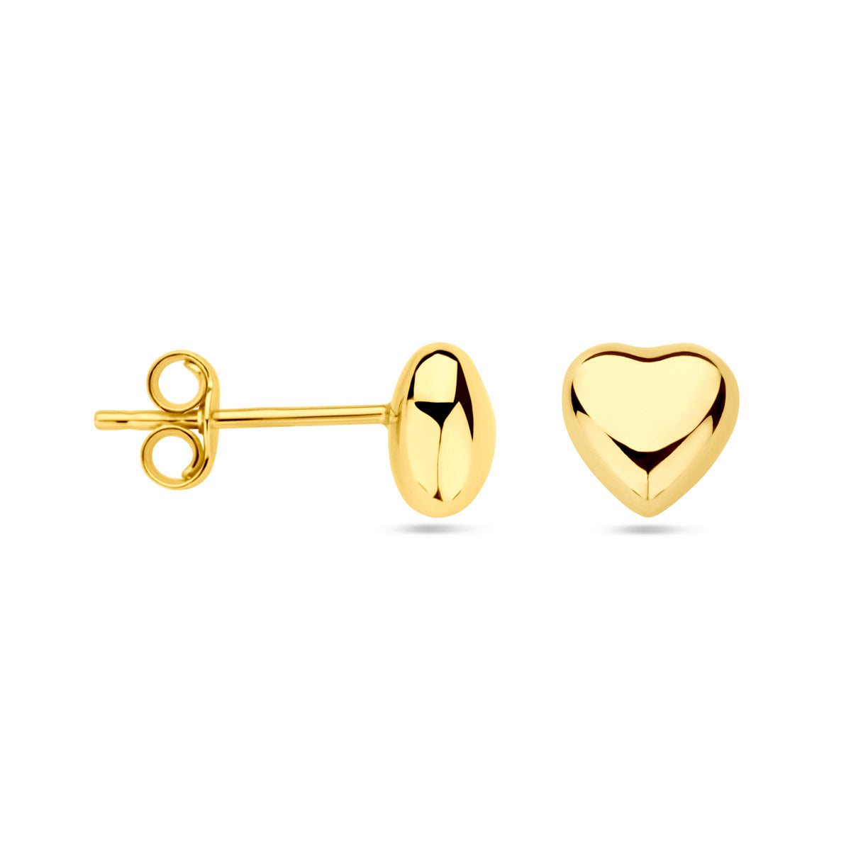 oorknoppen hart 14K geelgoud