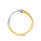 ring diamant 0.04ct h si 14K bicolor goud geel/wit