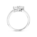 Ring Toi-et-moi Zirkonia Silber rhodiniert