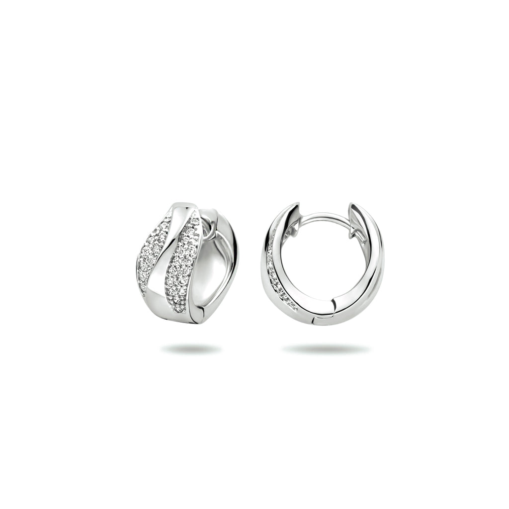 klapoorringen zirkonia zilver gerhodineerd
