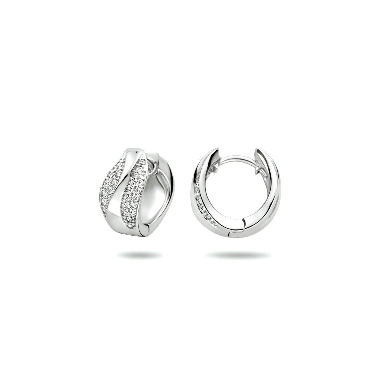 klapoorringen zirkonia zilver gerhodineerd